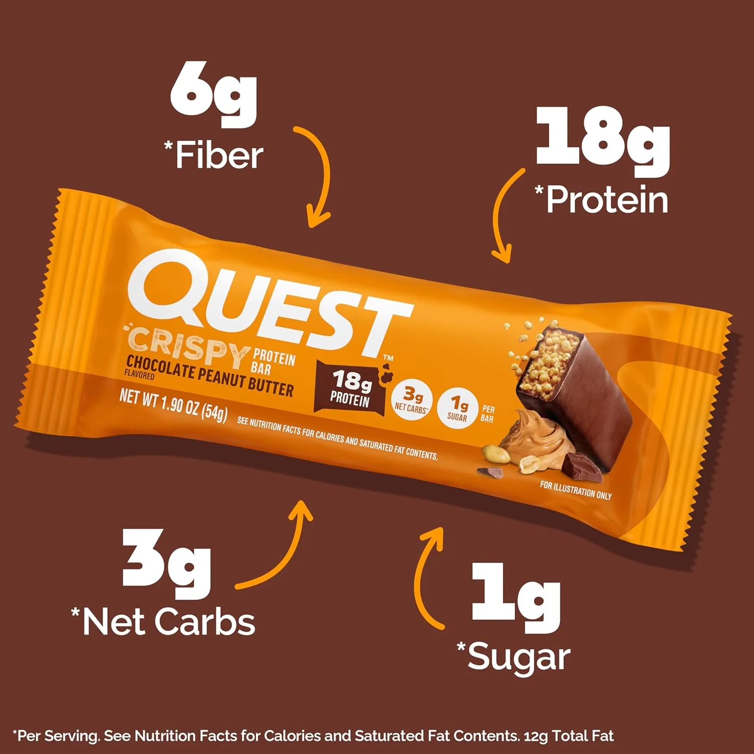 Quest Chocolate Peanut Butter Protein Bar, 12 Count - Image 4