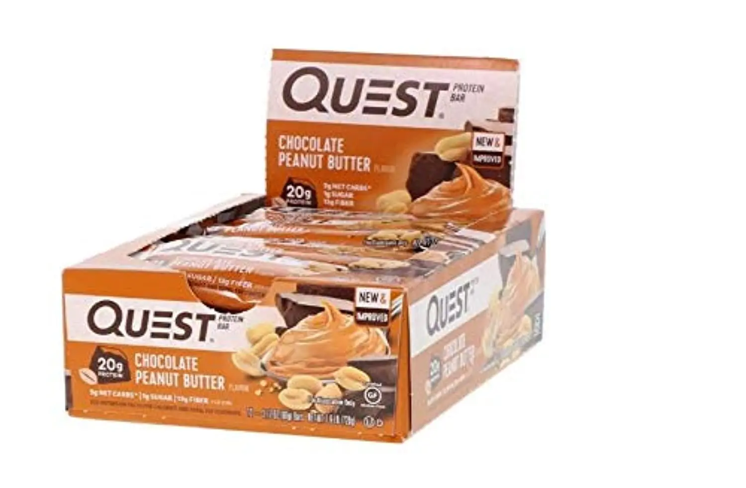 Twelve Quest Nutrition protein bars, peanut butter supreme flavor, perfect for a protein-packed snack anytime.