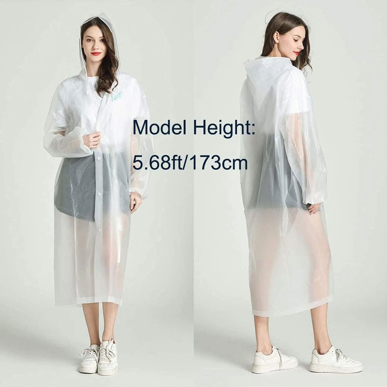Rain Poncho Reusable Raincoat Adults Women Men - Image 2