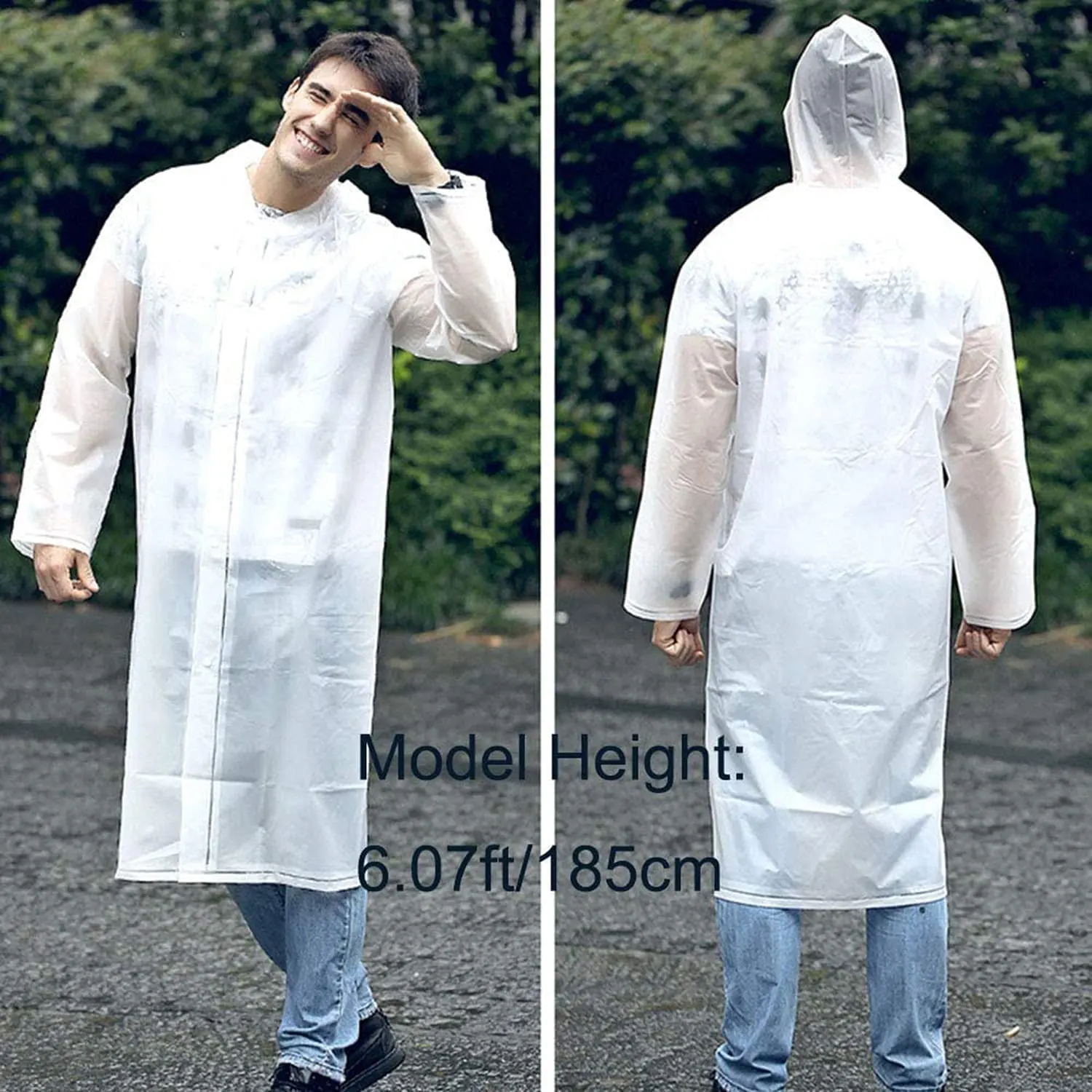 Rain Poncho Reusable Raincoat Adults Women Men - Image 3