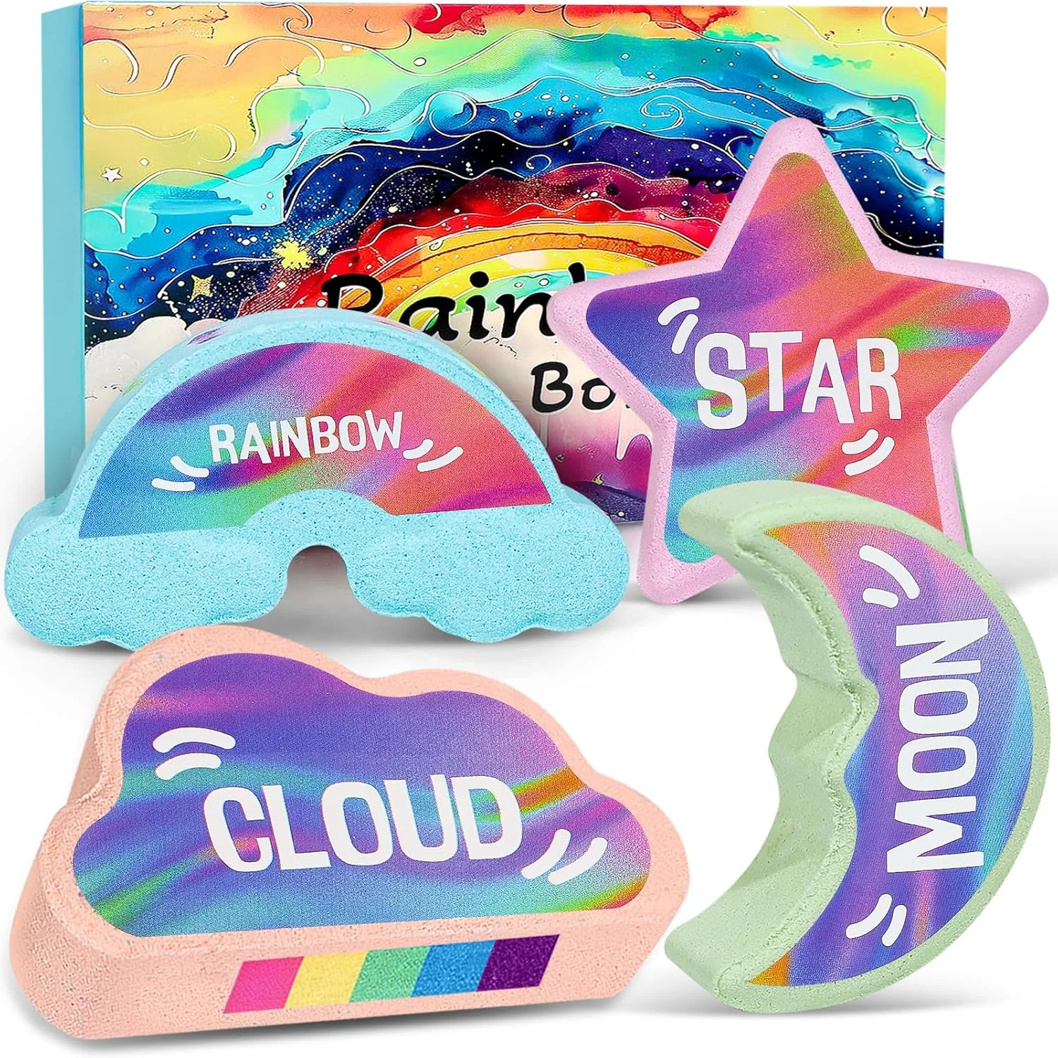 Rainbow Bath Bombs Kids - Natural Handmade Bubble Bath