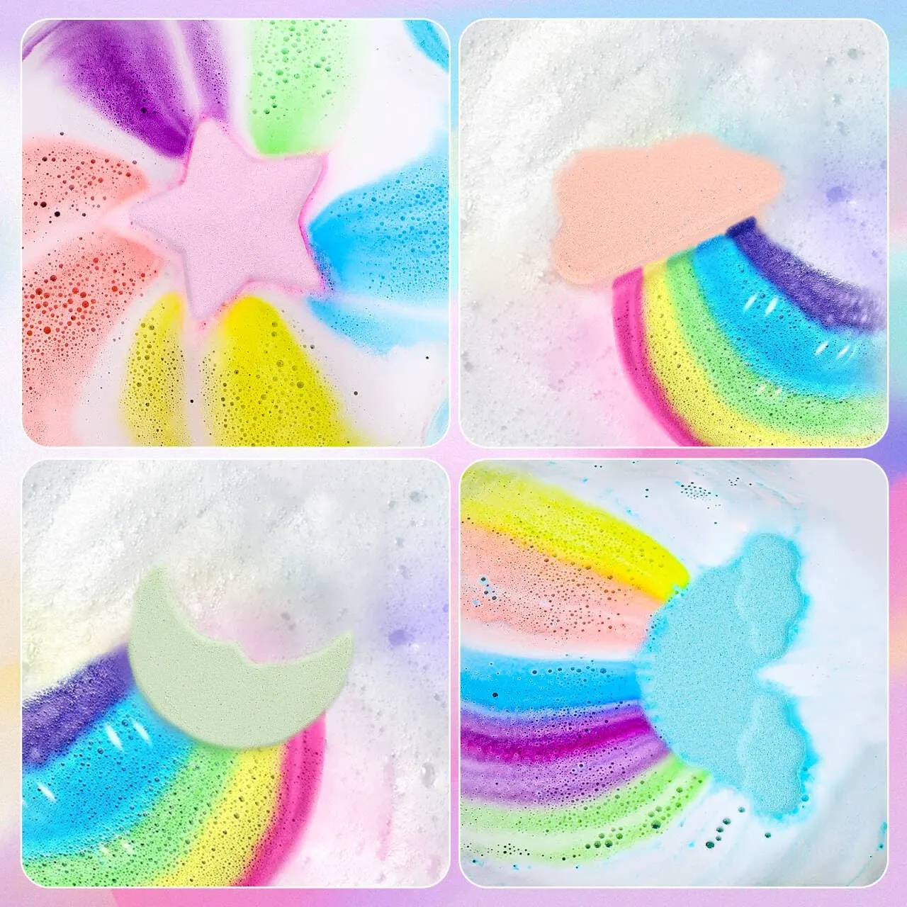 Rainbow Bath Bombs Kids - Natural Handmade Bubble Bath - Image 3