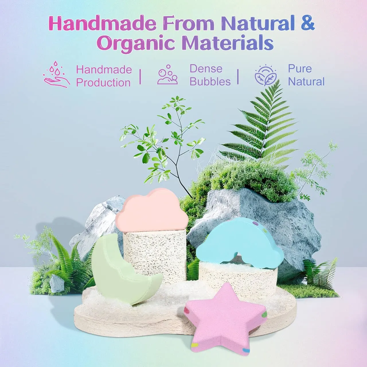 Rainbow Bath Bombs Kids - Natural Handmade Bubble Bath - Image 4