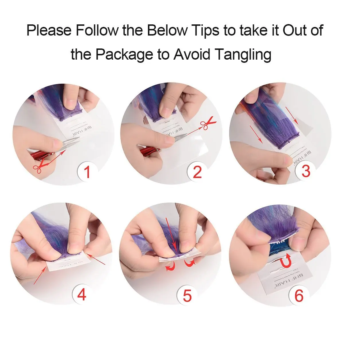 Nine colorful rainbow clip in hair extensions made of high-quality Kanekalon, each piece with one clip, perfect for adding highlights at parties, concerts, and daily wear.