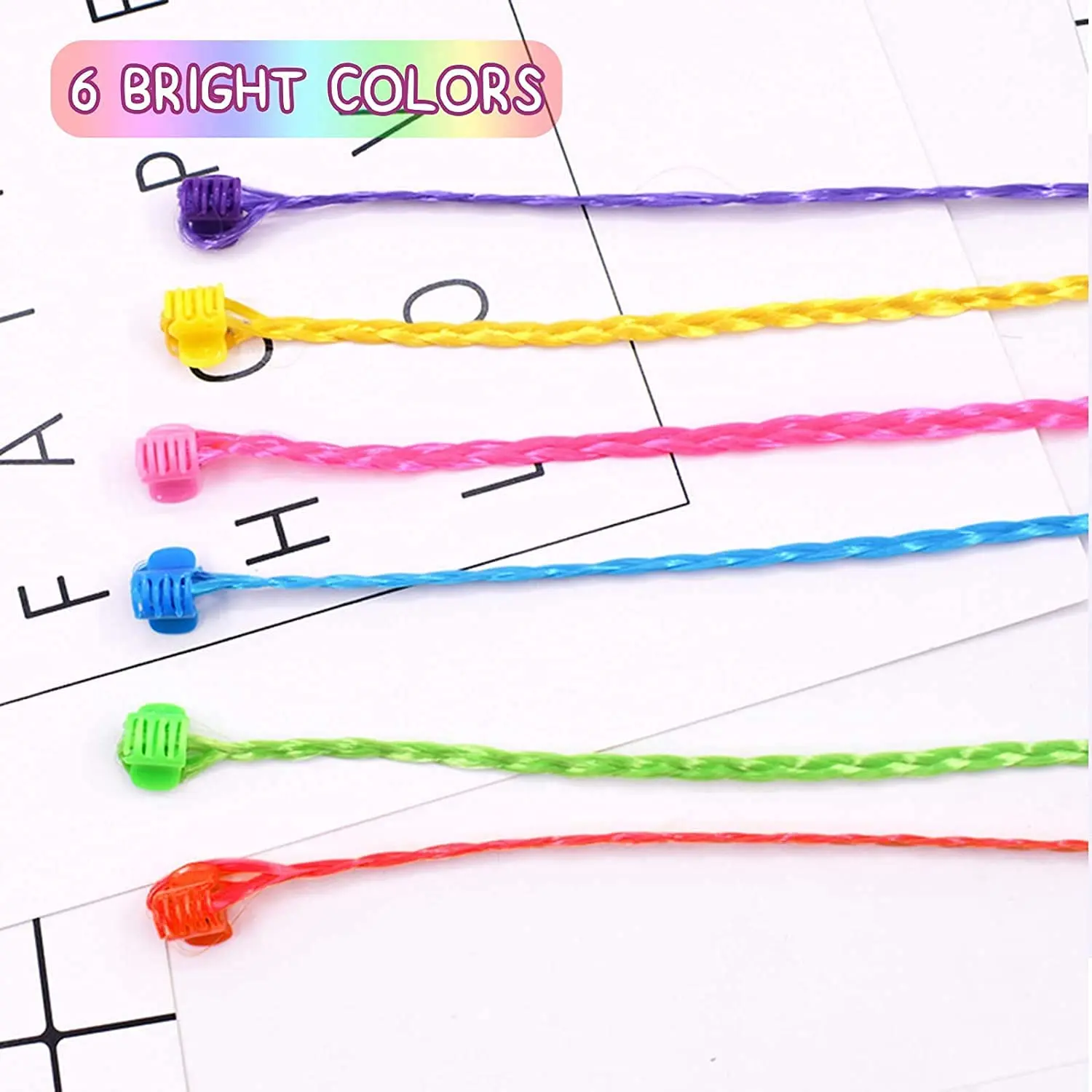 Colorful rainbow hair extensions with clips for girls, made of high-quality nylon, perfect for birthday parties and everyday hair decoration.