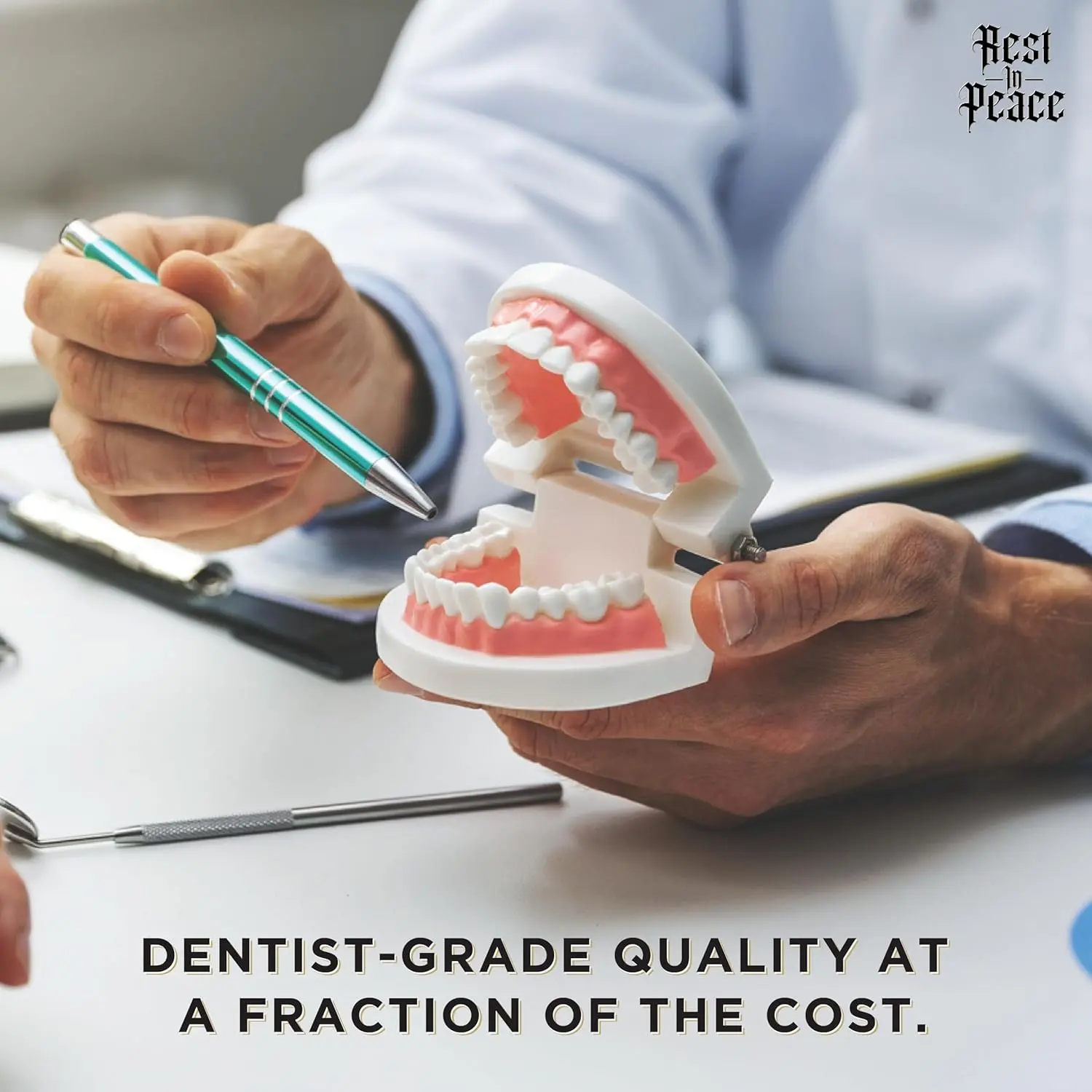 This clear, moldable Rest In Peace night guard, made from BPA and Phthalates free material, provides a custom and comfortable fit to protect your teeth from grinding and clenching.