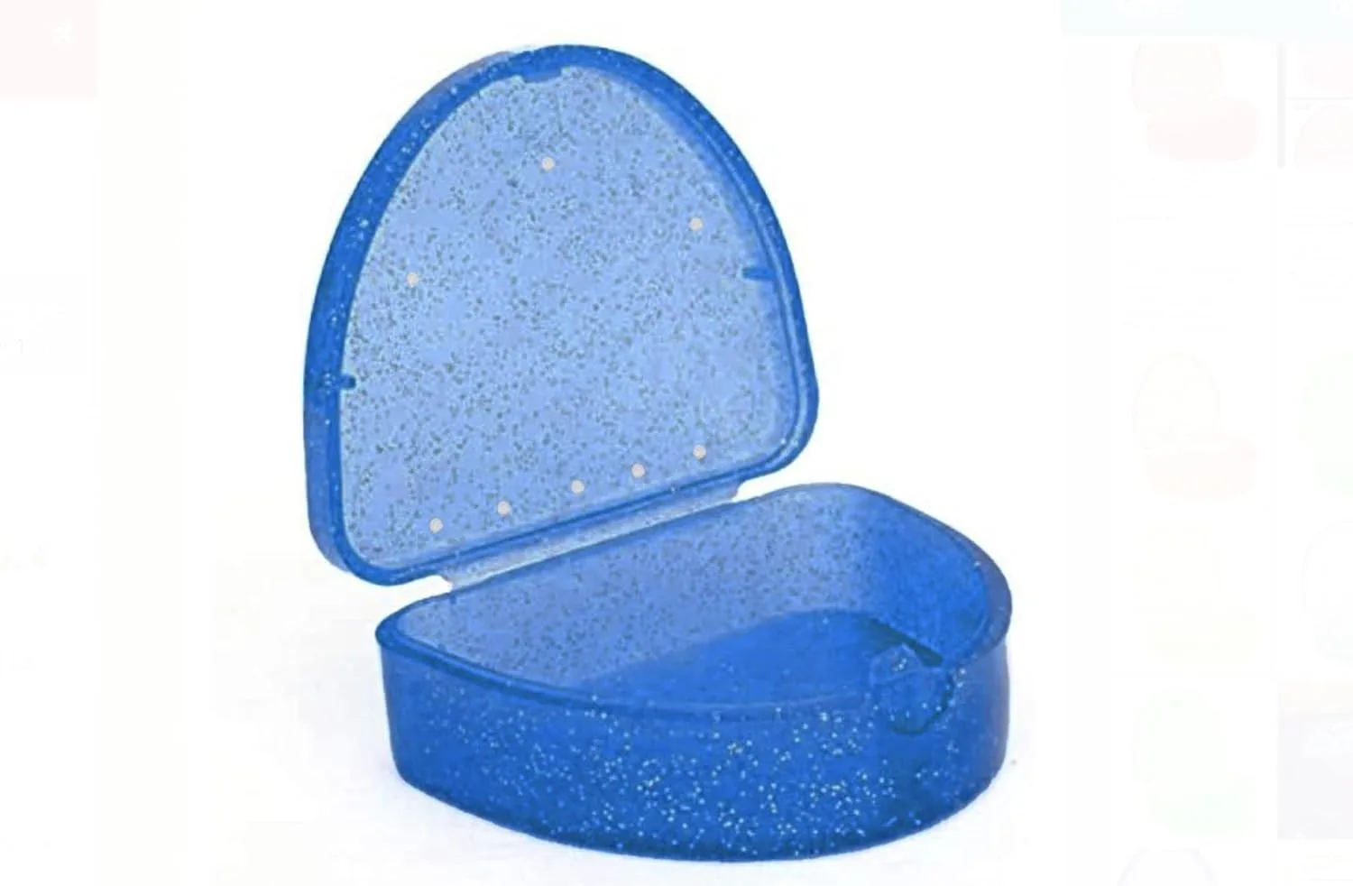 Retainer Case - Slim Dental Guard Box - Glitter Blue