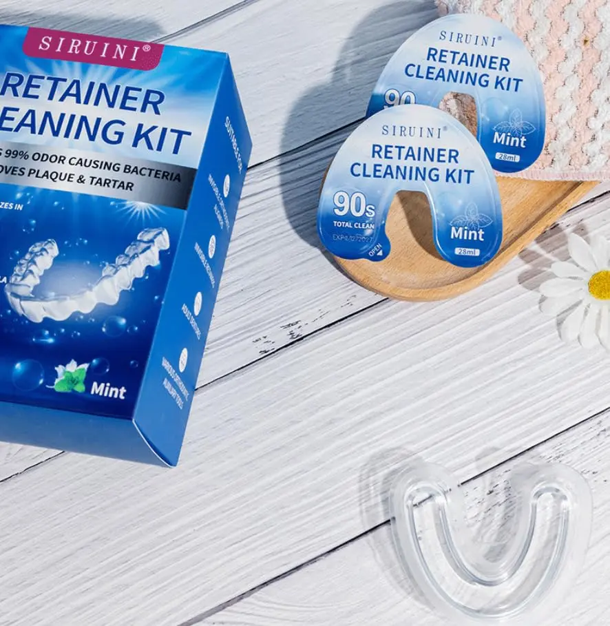 Retainer Cleaner 30 Vials - Braces & Denture Cleaning Kit - Image 7