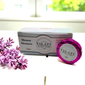 A package of eight rose scented aromatherapy shower steamers provides a luxurious, dye-free spa experience at home.