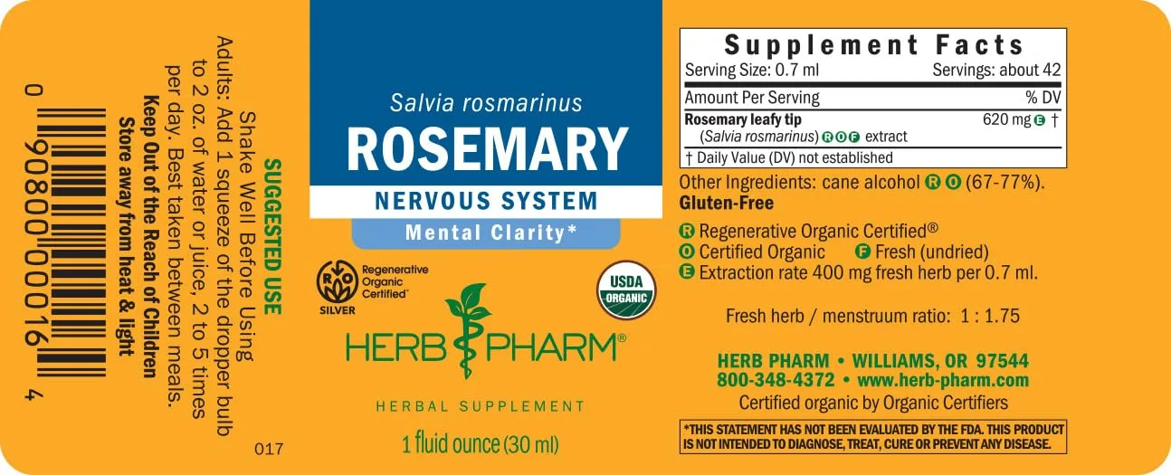 Herb Pharm Organic Rosemary Extract - 1oz - Image 2