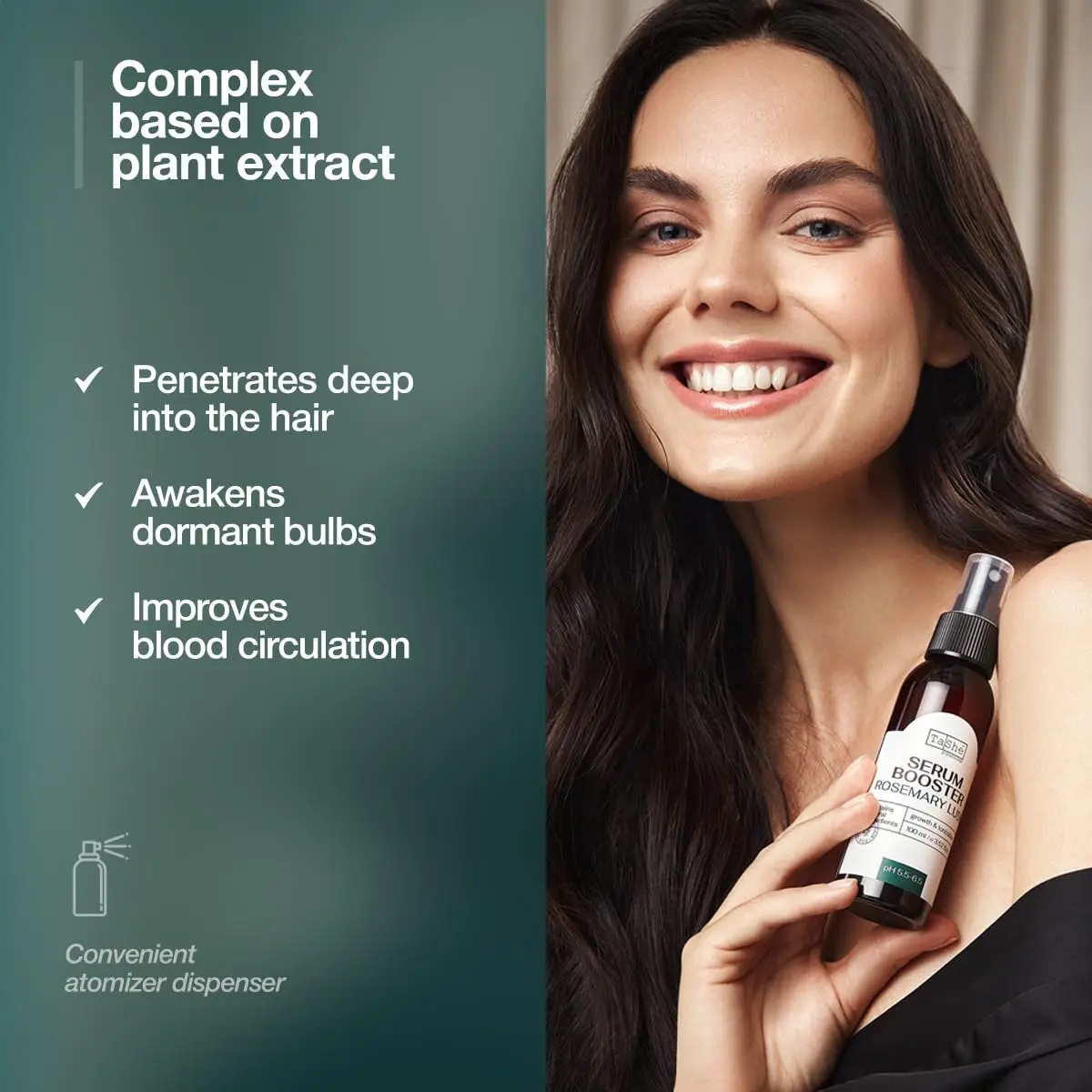 Tahse rosemary hair growth serum nourishes the scalp for visibly thicker, stronger hair and a healthier scalp environment, safe for all hair types.