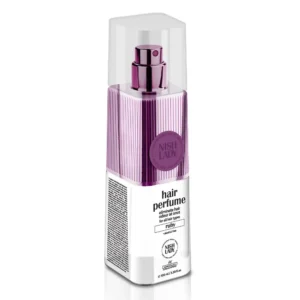 Ruby hair perfume for all hair types with long-lasting floral fragrance, odor protection, anti-frizz, and UV protection.