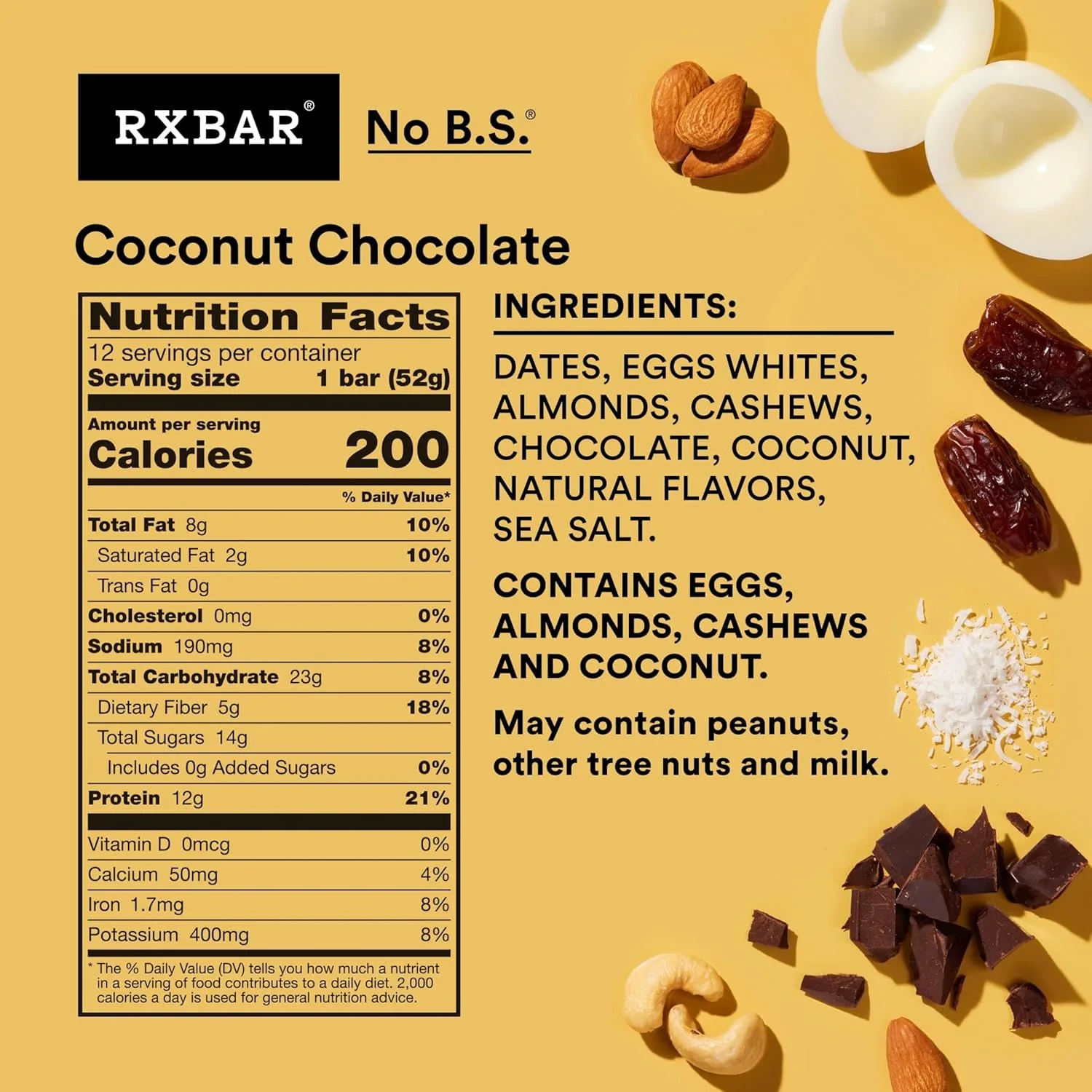 RXBAR Coconut Chocolate Protein Bars - 12 Count - Image 2