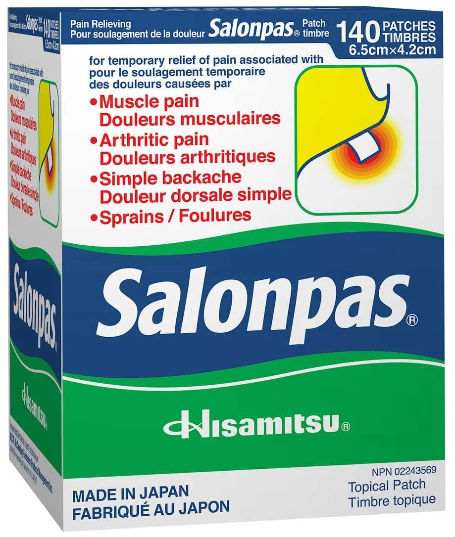 Salonpas Pain Patch - 8 Hour Relief - 140 Count