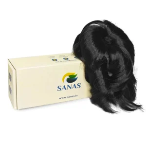 This black Sanas hair bun extension instantly adds volume and elegance to any hairstyle, perfect for special occasions and all hair types.