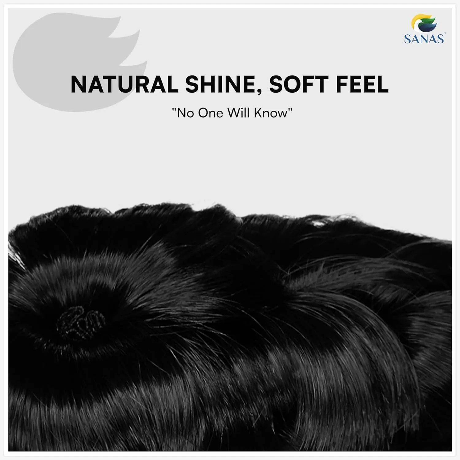 This black Sanas hair bun extension instantly adds volume and elegance to any hairstyle, perfect for special occasions and all hair types.