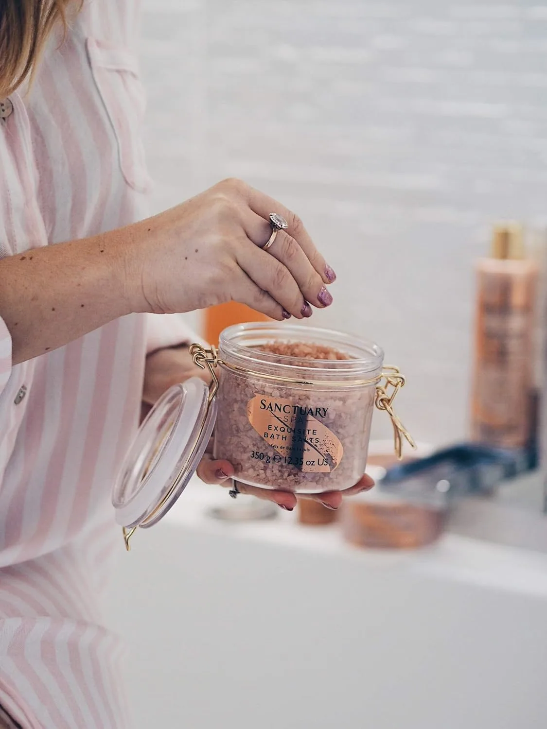 Sanctuary Spa Rose Bath Salts - Relaxing Mineral Soak - Image 4