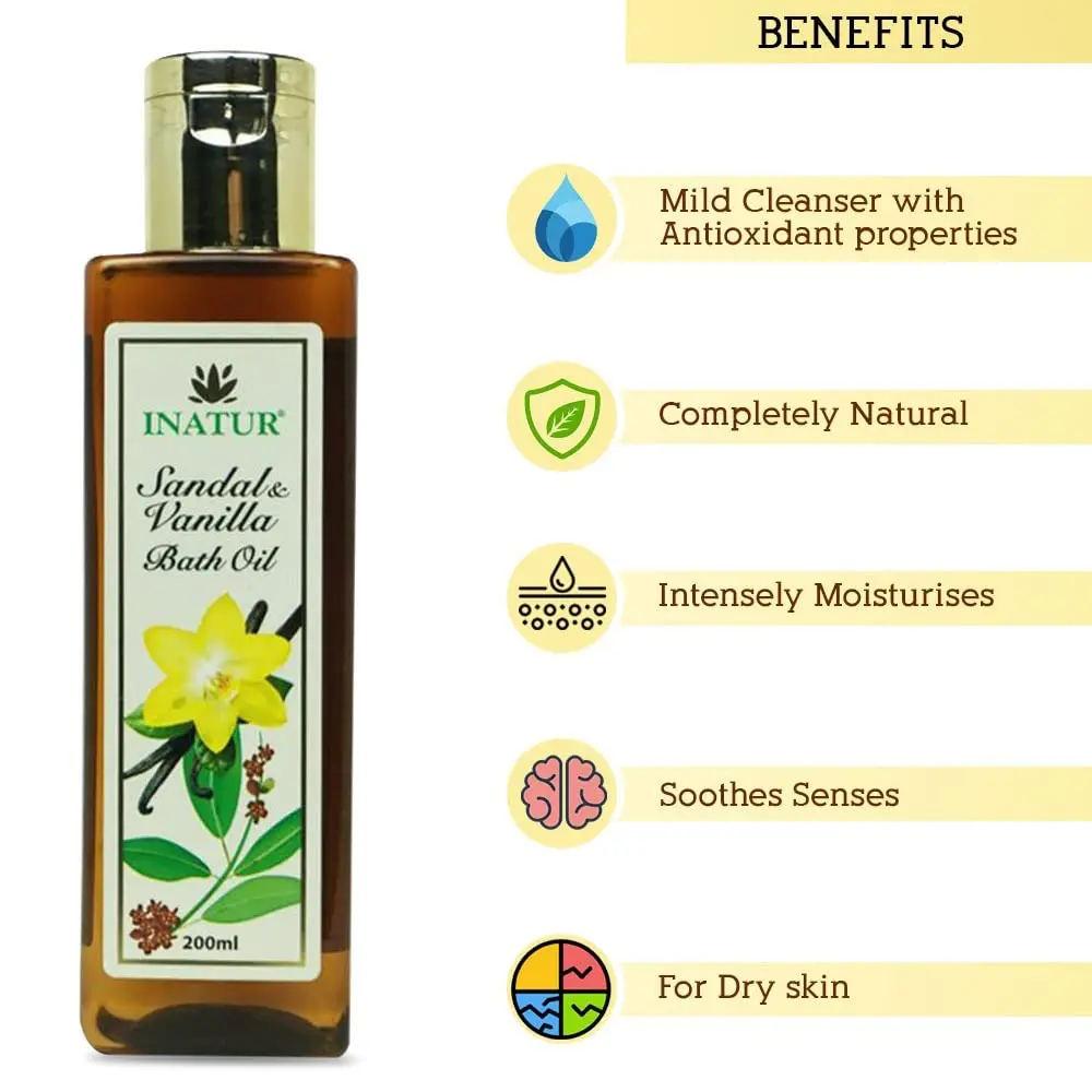 Sandal Vanilla Bath Oil - Moisturizing Body Cleanser - Image 2