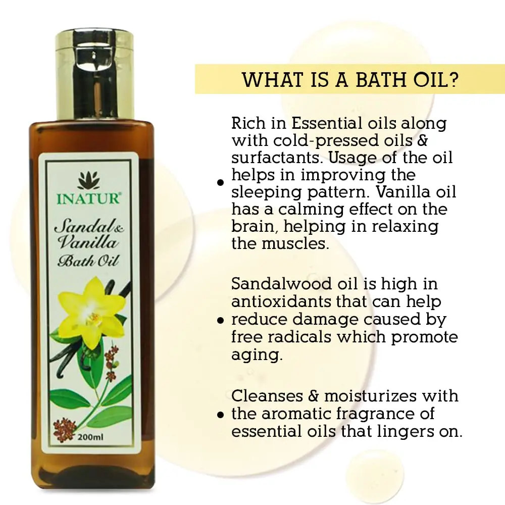 Sandal Vanilla Bath Oil - Moisturizing Body Cleanser - Image 3