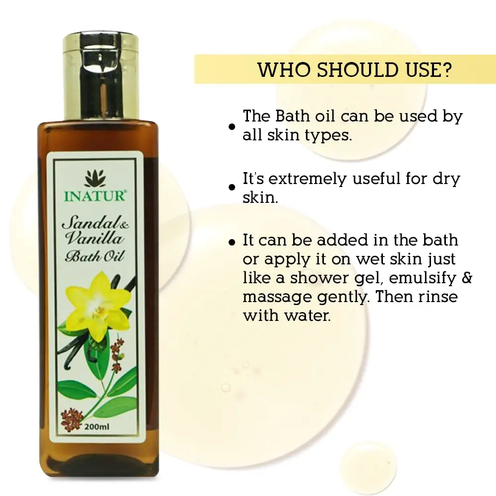 Sandal Vanilla Bath Oil - Moisturizing Body Cleanser - Image 4