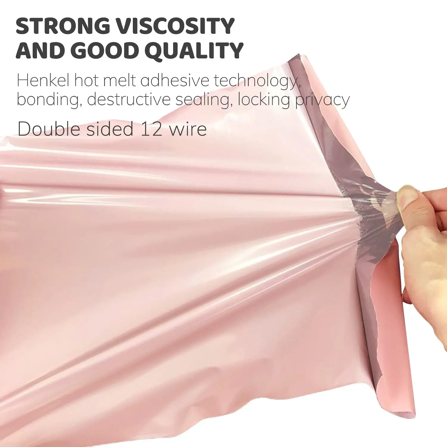 100 pink sanitary disposal bags for discreetly discarding tampons, pads, liners, and wet wipes, featuring a strong self-adhesive seal to lock in odors, and made from durable, waterproof plastic.