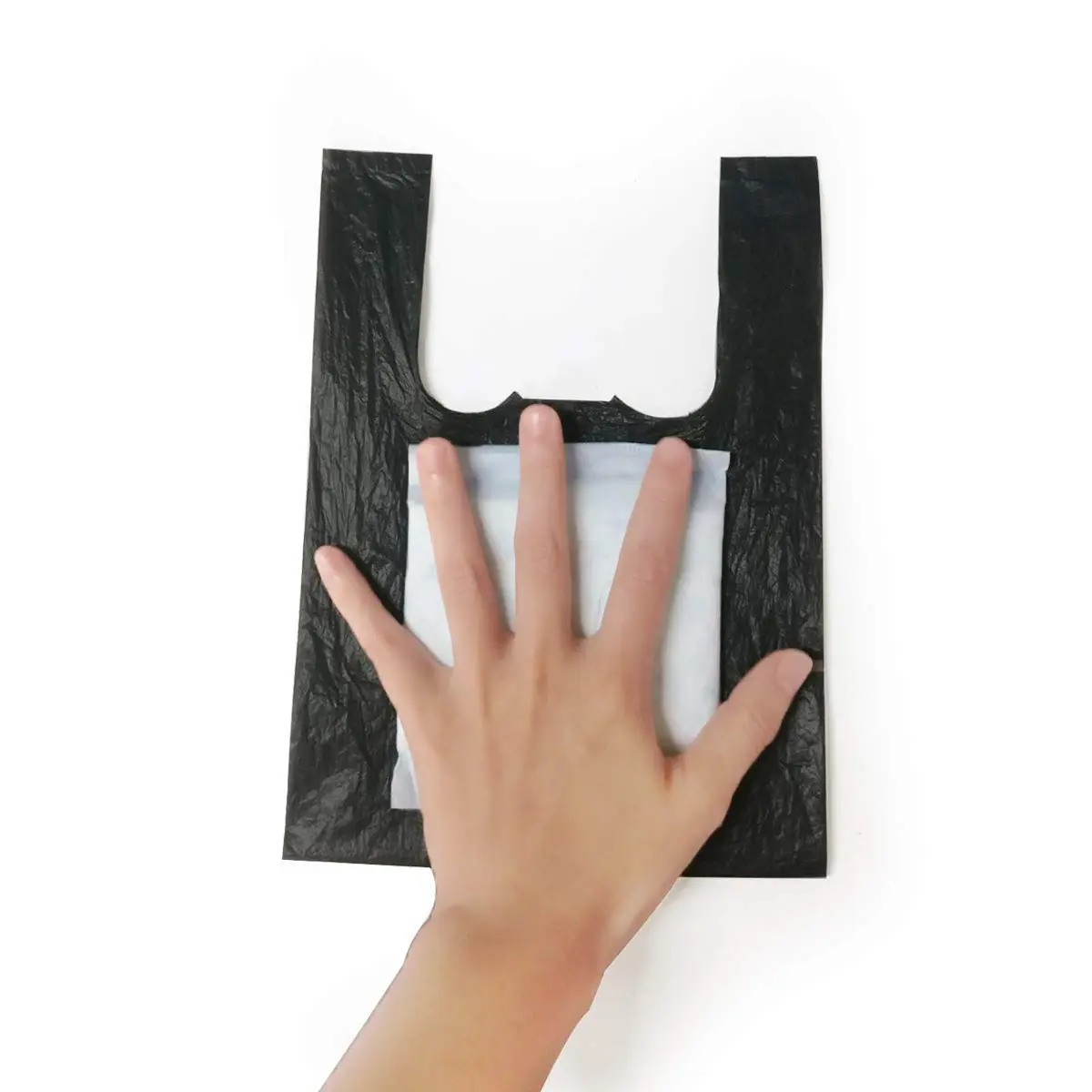 These black KRIZJUES sanitary disposal bags with handles are made of high-quality HDPE material, perfect for discreetly disposing of sanitary napkins, tampons, or other small waste items at home, the office, or while traveling.