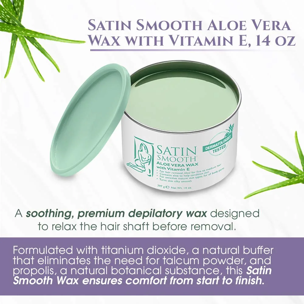 Satin Smooth Aloe Vera Wax - Hair Removal 14oz - Image 3