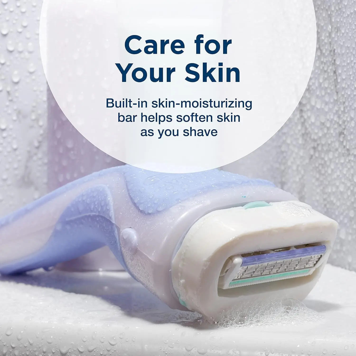 Schick Intuition Pure Nourishment razor refill cartridges with four blades and skin conditioning solid enriched with coconut milk and almond oil for a smooth, moisturized shave.