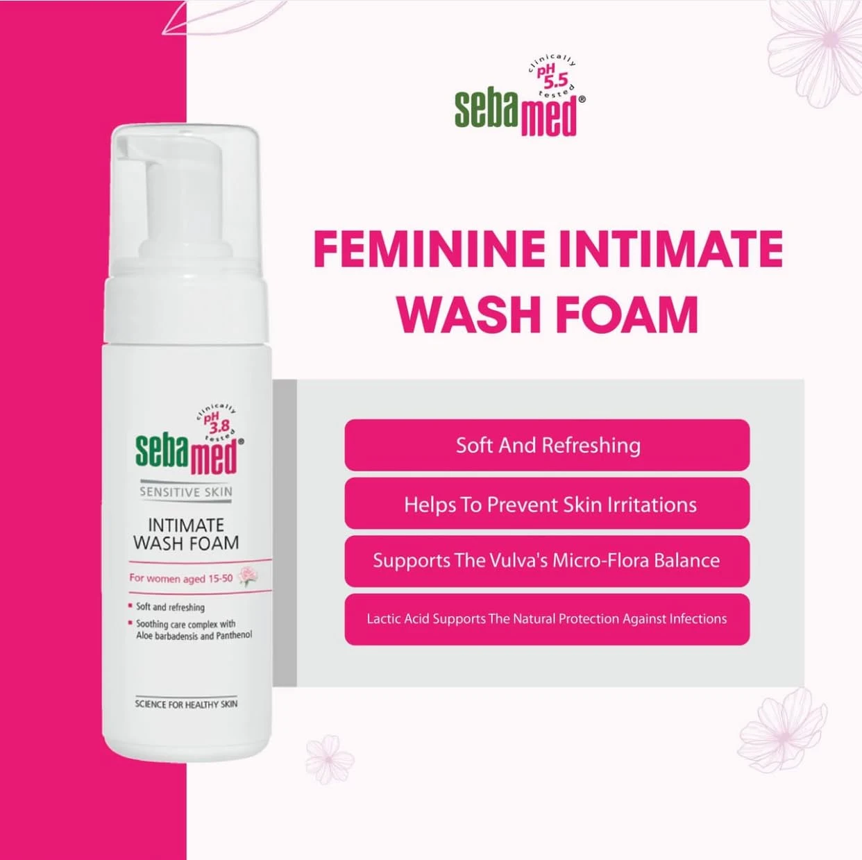 Sebamed Intimate Wash Foam - Gentle Cleansing 150ml - Image 2