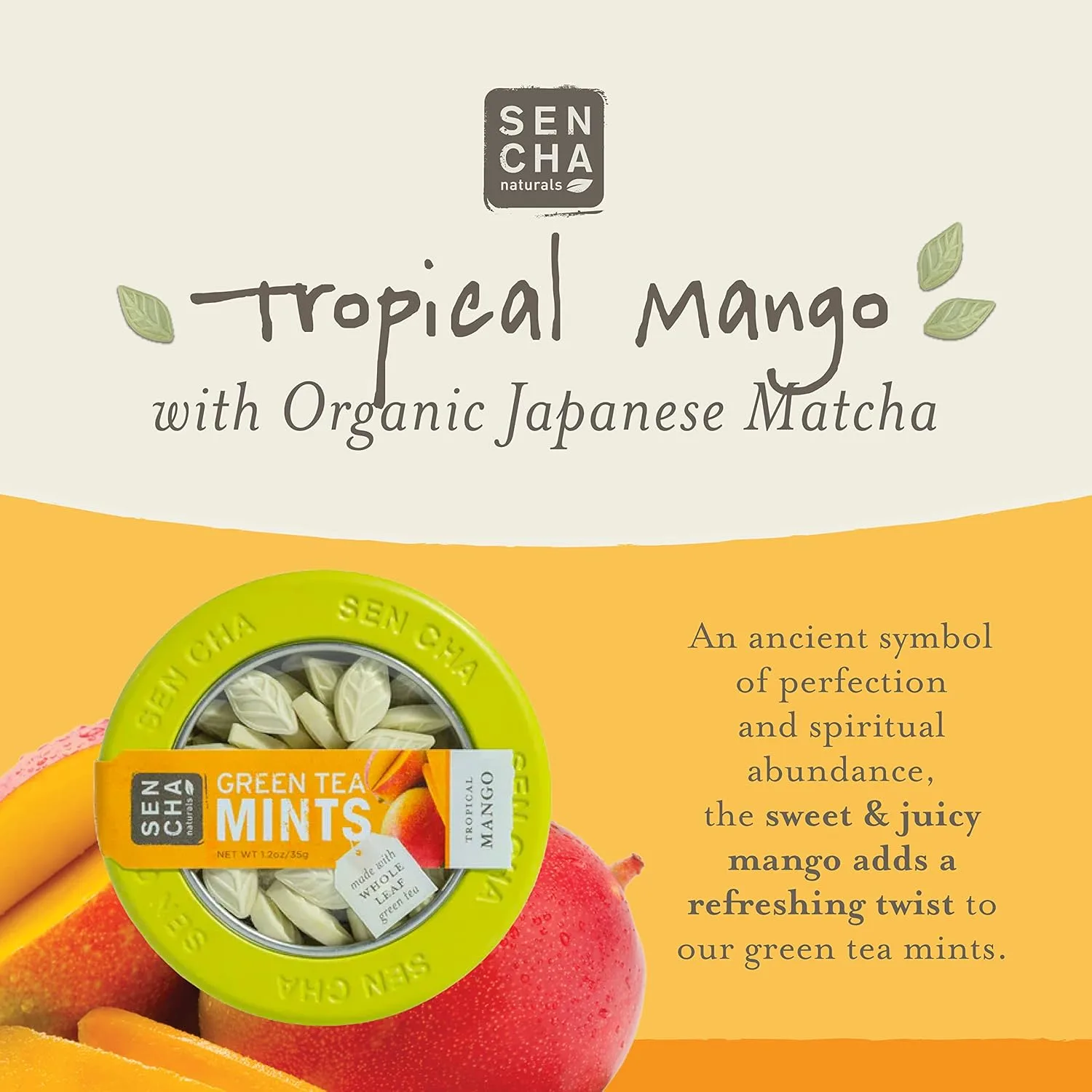 Sencha Green Tea Mints - Tropical Mango - Sugar Free - Image 3