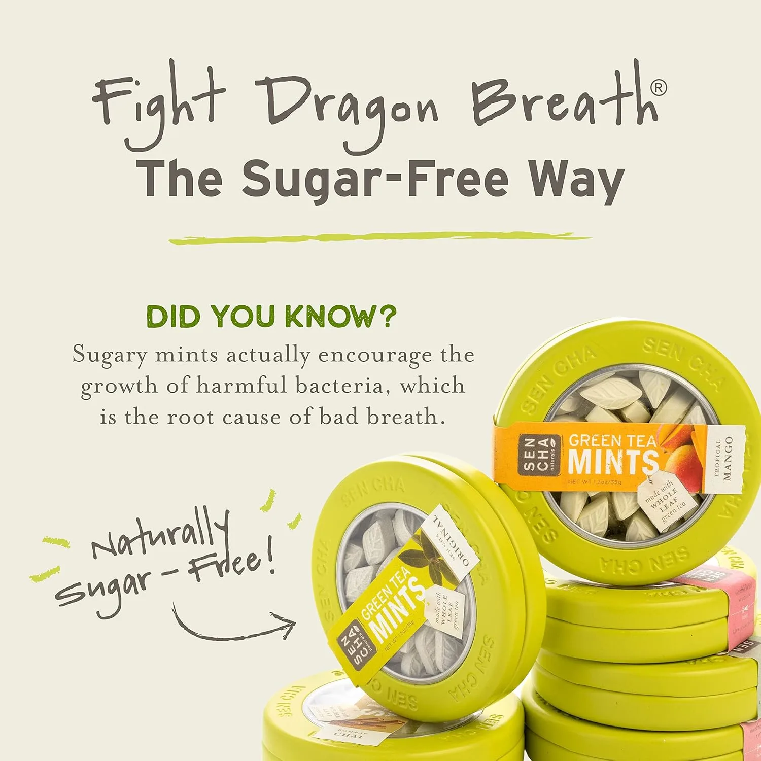 Sencha Green Tea Mints - Tropical Mango - Sugar Free - Image 7