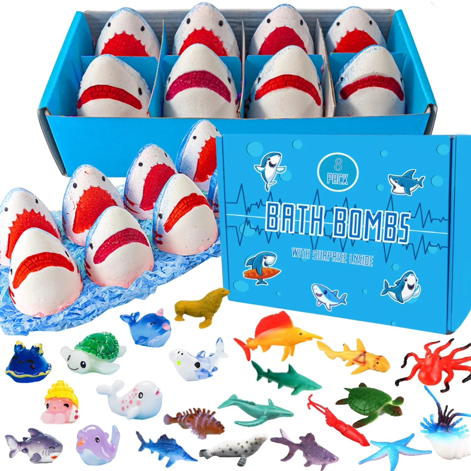 Shark Bath Bombs Kids Surprise - Natural Bath Gift