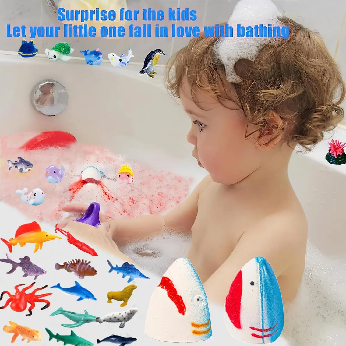 Shark Bath Bombs Kids Surprise - Natural Bath Gift - Image 4