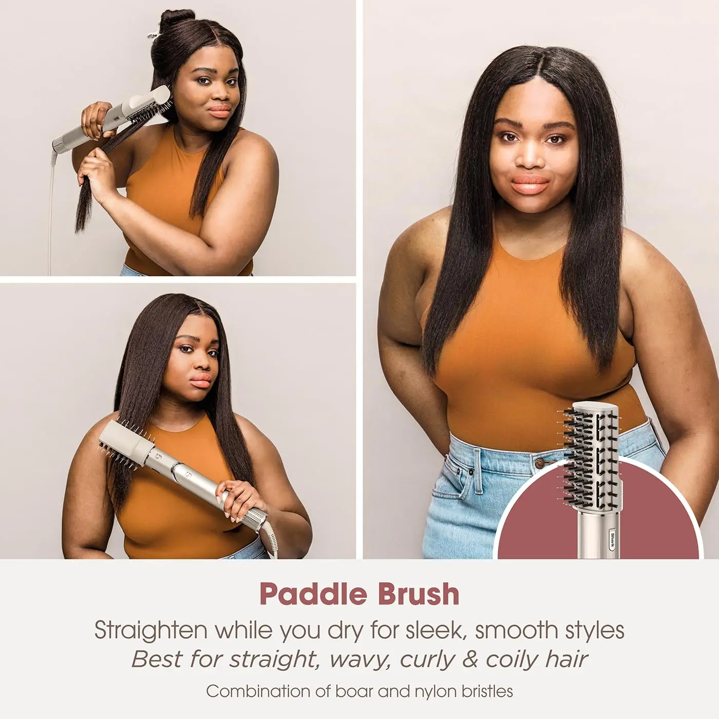 The Shark FlexStyle 5-in-1 hair styler and dryer, with included attachments like auto-wrap curlers and brushes, helps you curl, straighten, volumize, smooth, and define your hair with no heat damage, offering powerful drying and versatile styling for all hair types.