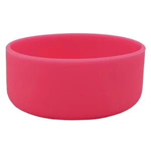 Pink silicone shaving cream can cover prevents rust rings and protects bathroom surfaces from stains and damage.