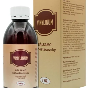 A value size 200g bottle of Shostakovsky Balsam, a 100% Vinilinum remedy made in Ukraine for external and peroral wound healing.