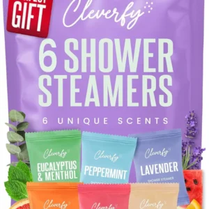 This aromatherapy shower bombs gift set includes six shower steamers with essential oils for a relaxing home spa experience and sinus relief.