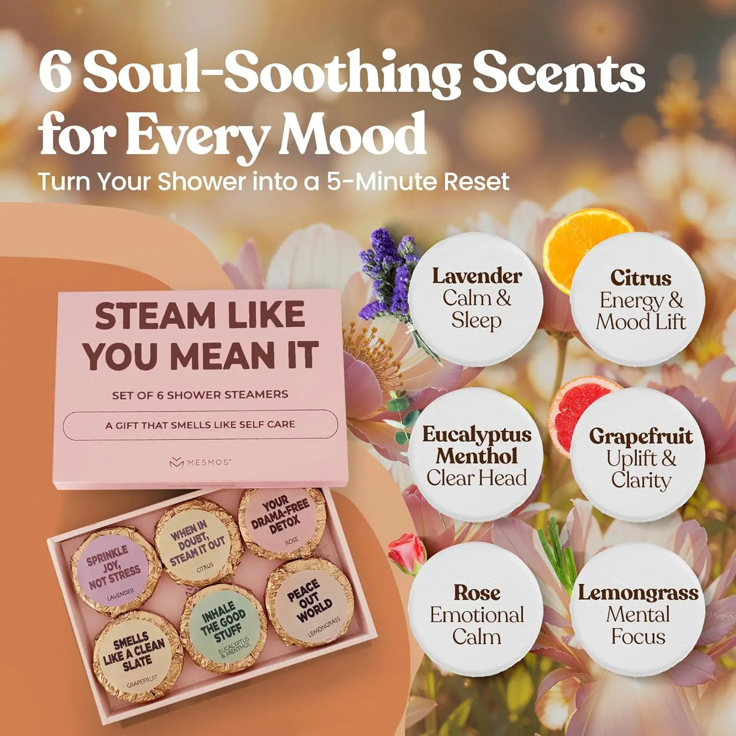 Aromatherapy shower steamers create a spa-like experience, perfect self-care gifts for women.
