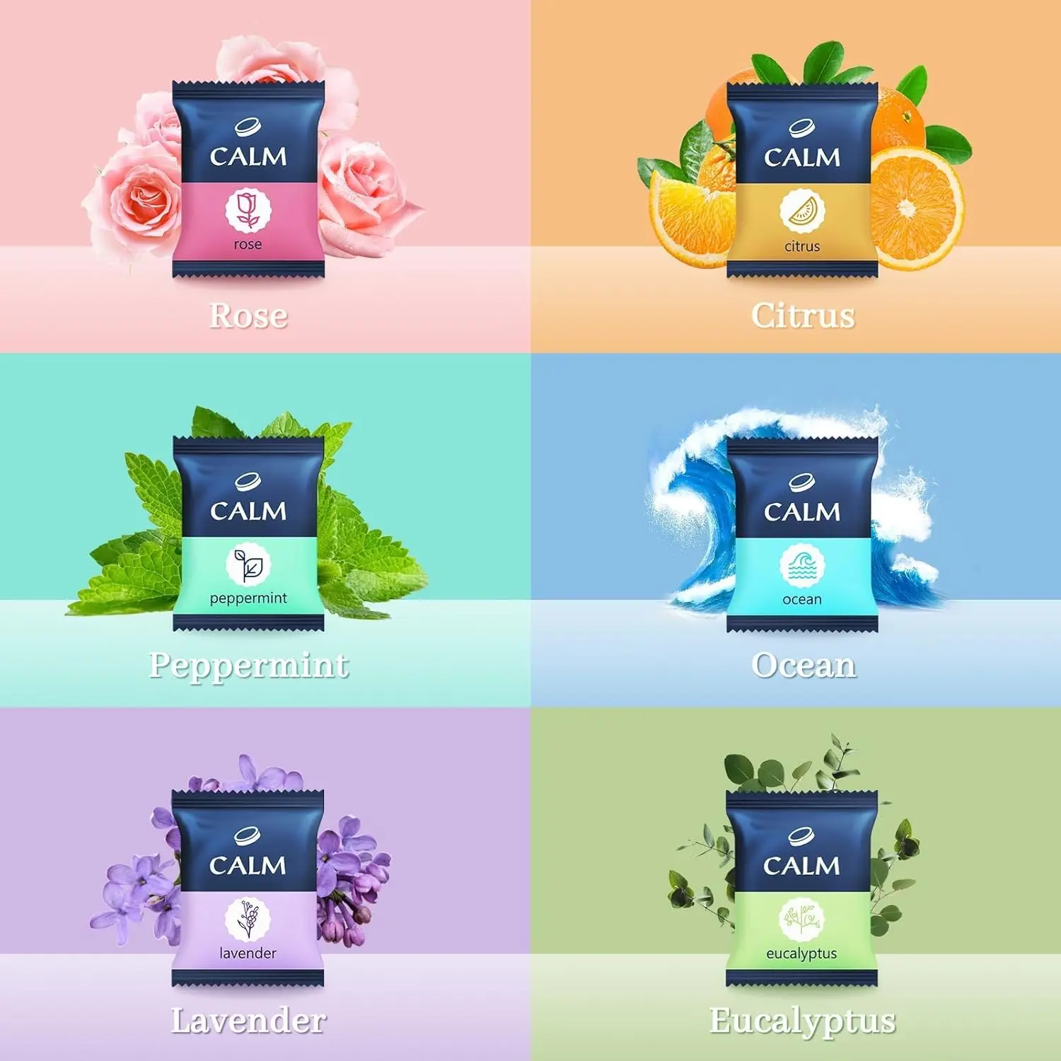 Six individually wrapped shower steamers in assorted scents like eucalyptus, lavender, and citrus offer a relaxing aromatherapy experience in your shower.