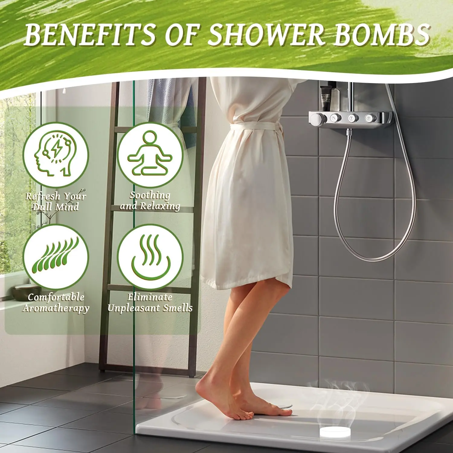 This gift set includes ten aromatherapy shower steamers with natural essential oils, perfect for relaxation and personal care, making it an ideal gift for both women and men for birthdays or Mother's Day.