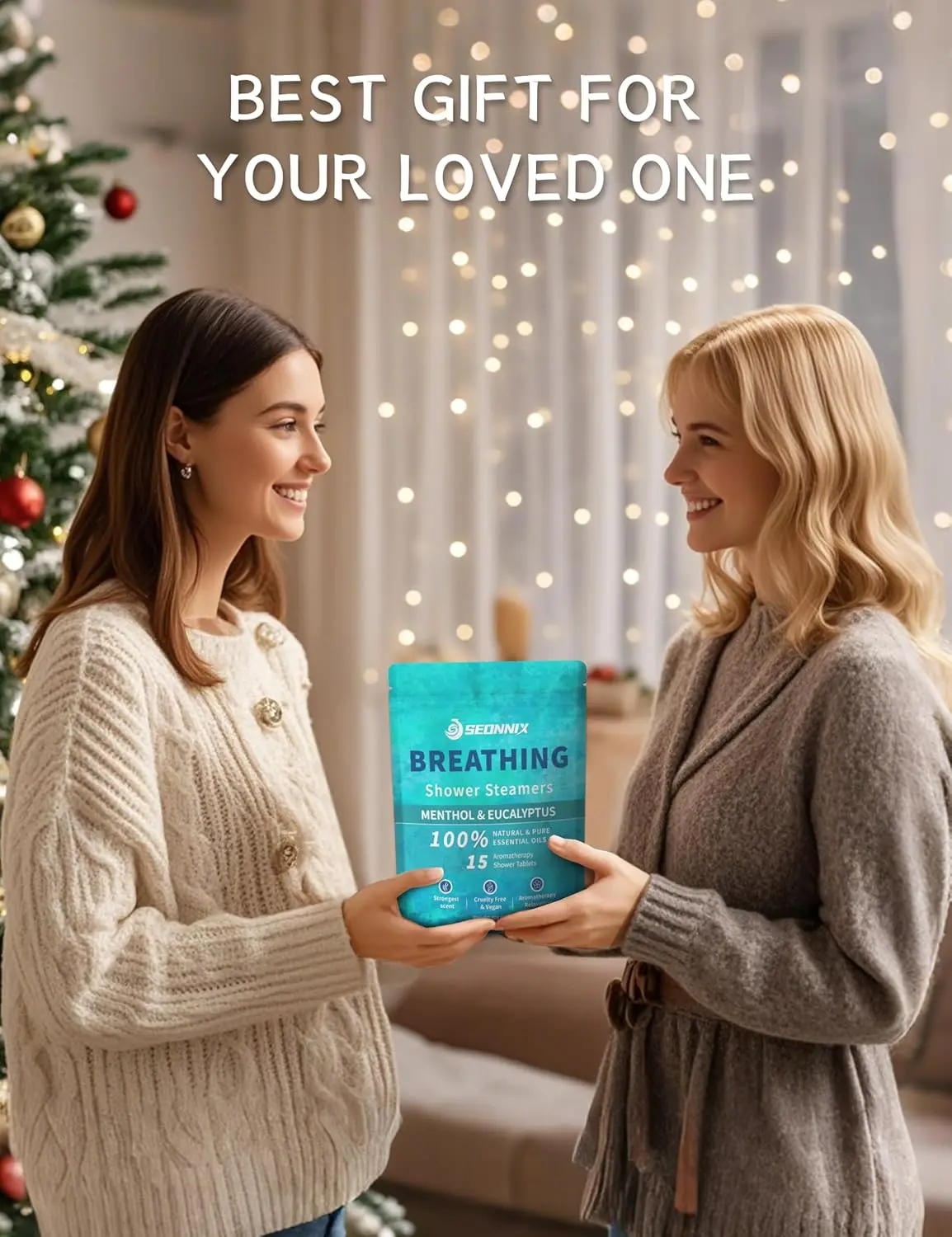 This aromatherapy shower steamer set offers nasal congestion relief with natural eucalyptus and menthol essential oils for a relaxing, spa-like experience at home.