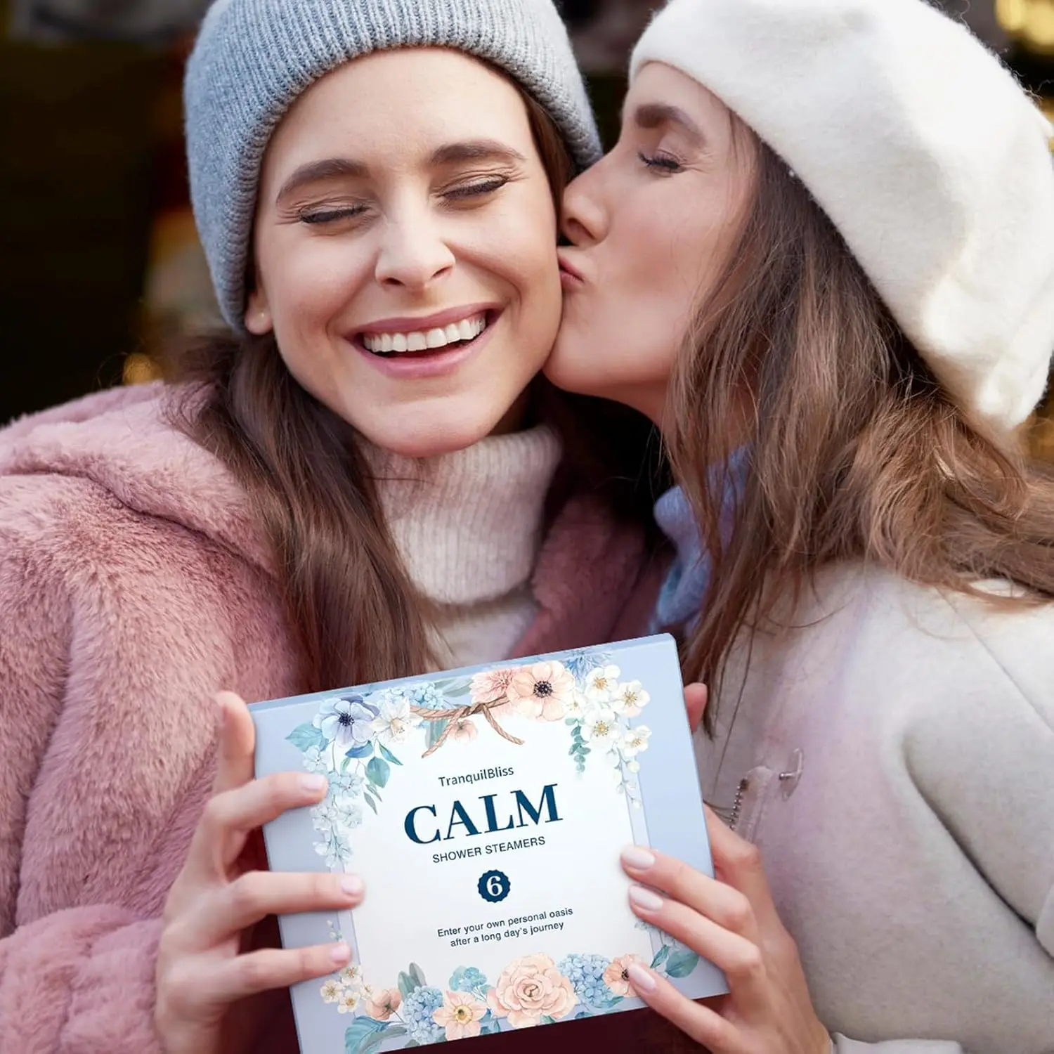 Six individually wrapped shower steamers in assorted scents like eucalyptus, lavender, and citrus offer a relaxing aromatherapy experience in your shower.