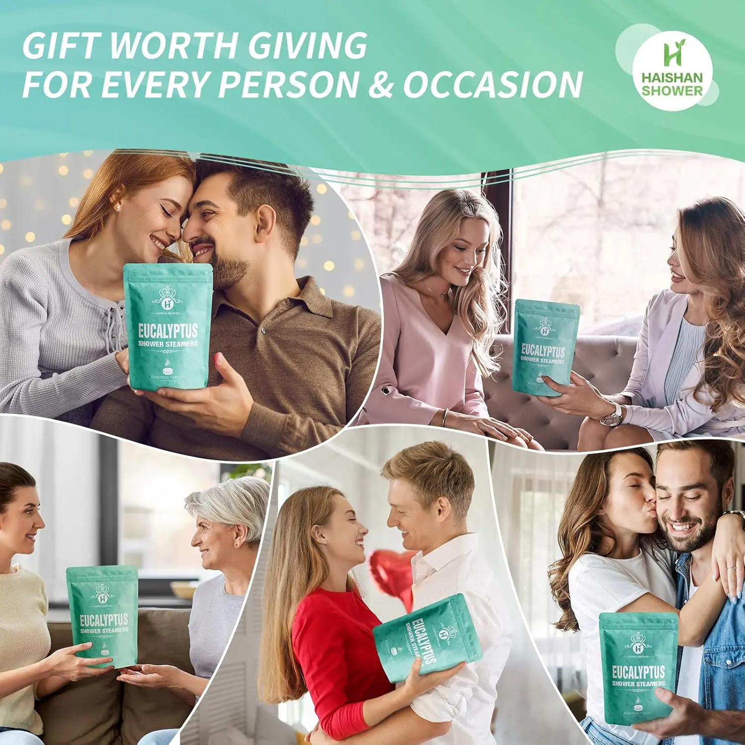 Enjoy a relaxing aromatherapy experience with these eucalyptus and mint shower steamers, perfect as a thoughtful gift for Valentine's Day, birthdays, or any special occasion.