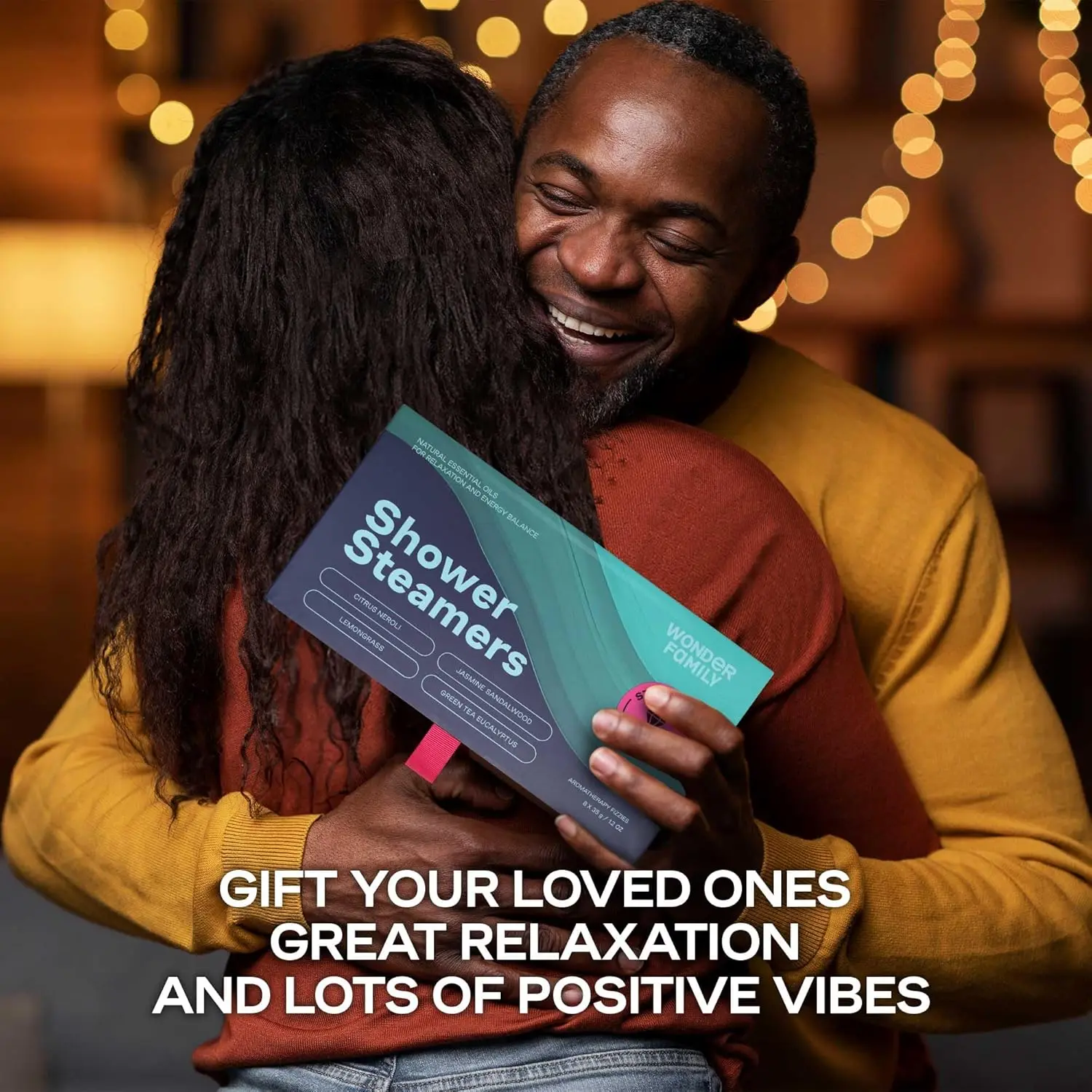 Aromatherapy shower steamers gift set with essential oils including green tea, jasmine, lemongrass and citrus for sinus relief and spa-like relaxation.