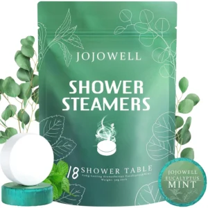 This 18-pack of JoJowell shower steamers with eucalyptus and mint provides aromatherapy benefits for nasal relief and a relaxing spa experience, making it a perfect self-care gift for both women and men.