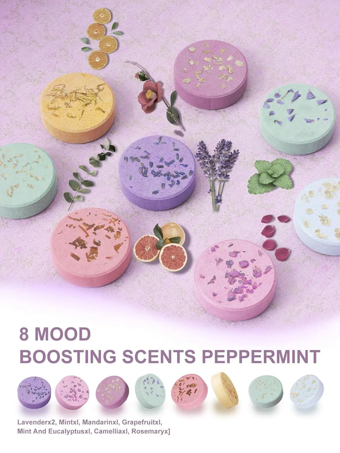 Relax and rejuvenate with these aromatherapy shower steamers, infused with natural essential oils like lavender and eucalyptus, perfect gifts for women for self-care and spa-like relaxation at home.