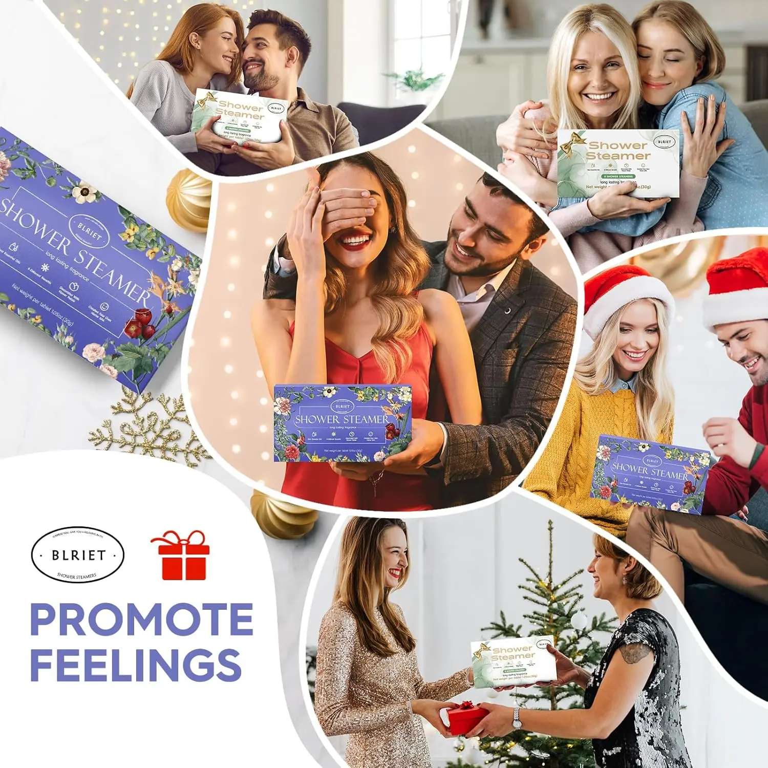 Eight aromatherapy shower steamers, infused with natural essential oils like lavender, offer a relaxing personal spa experience at home, making them perfect self care gifts for women and moms.