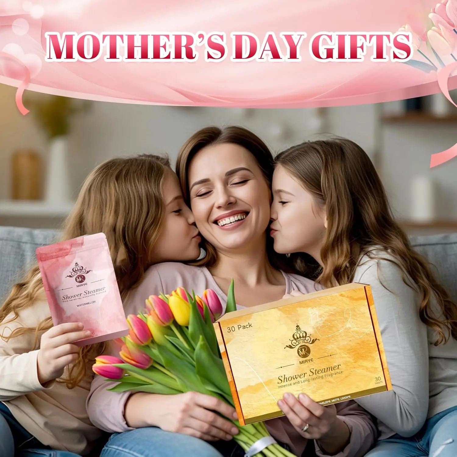 This gift set includes 30 aromatherapy shower steamers in five different scents, like lavender and eucalyptus, offering relaxation and stress relief perfect as self care gifts for women.