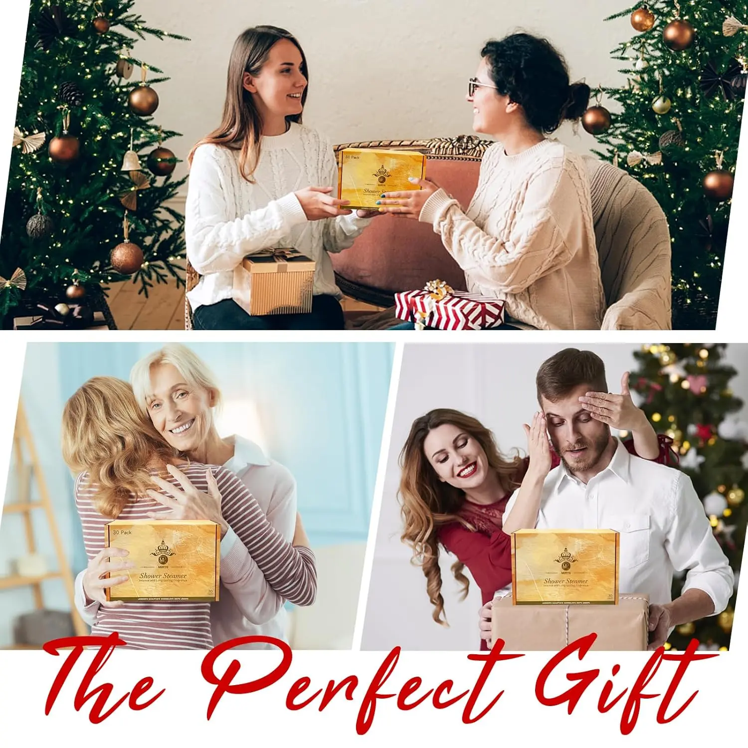 This gift set includes 30 aromatherapy shower steamers in five different scents, like lavender and eucalyptus, offering relaxation and stress relief perfect as self care gifts for women.