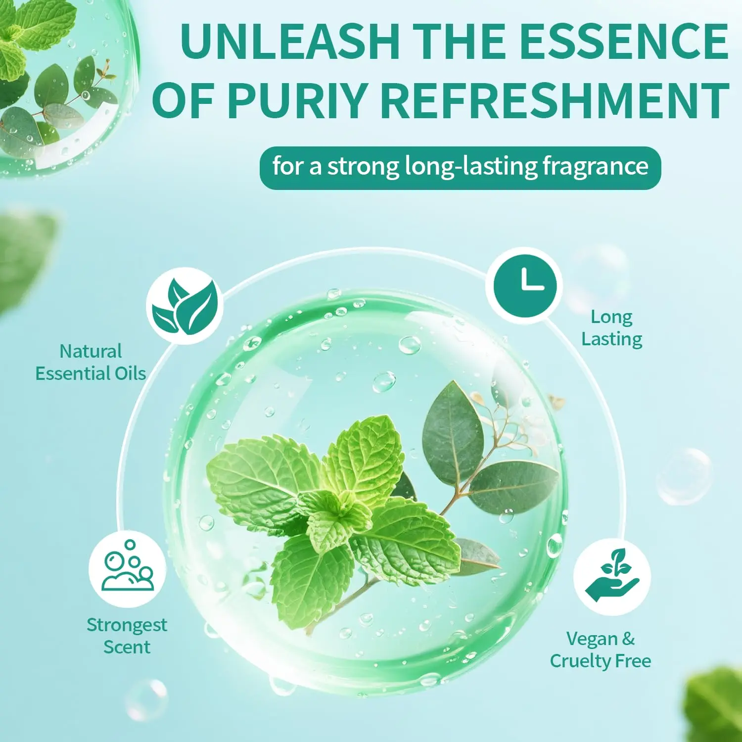 Aromatic shower steamers with organic eucalyptus and mint oils for aromatherapy use.